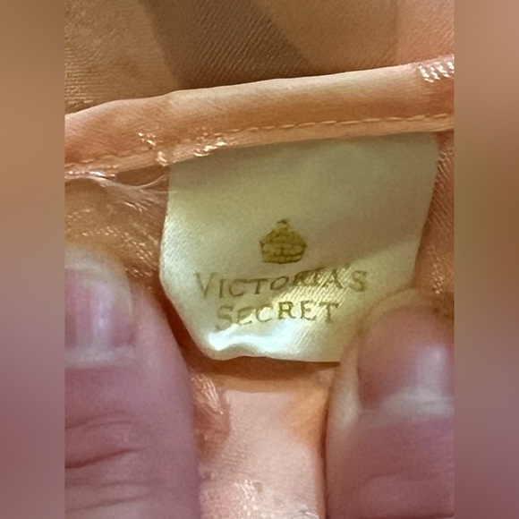 Vtg Victoria's Secret 80’s Peach Crystal Floral Sweep Nightgown Babydoll XL H4 - Picture 5 of 9